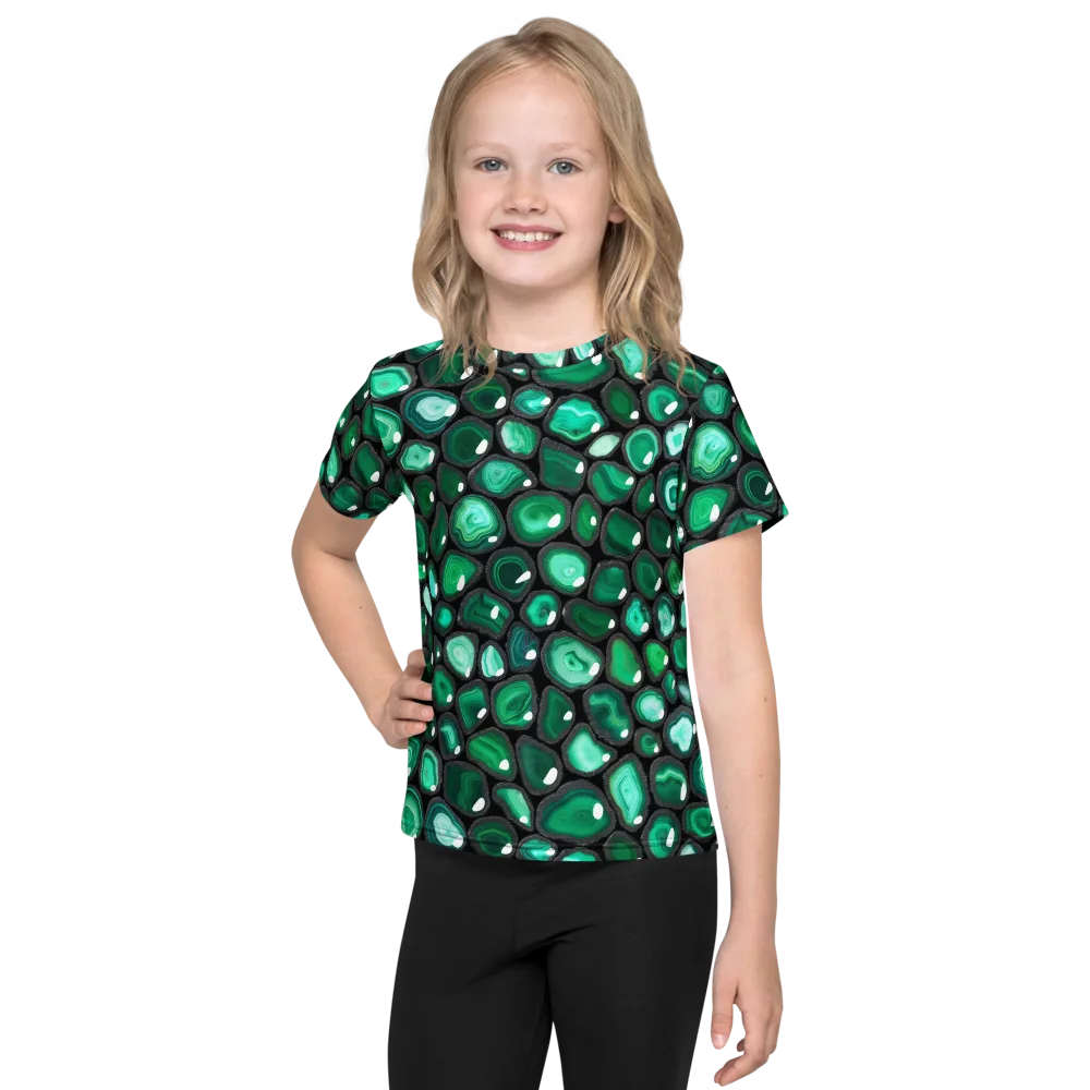 Verdant Veins on Kids Crew Neck T-Shirt — Front