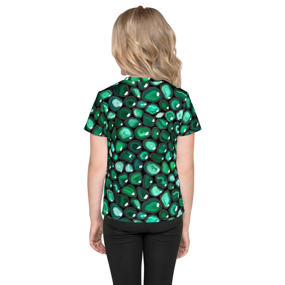 Verdant Veins on Kids Crew Neck T-Shirt — Back