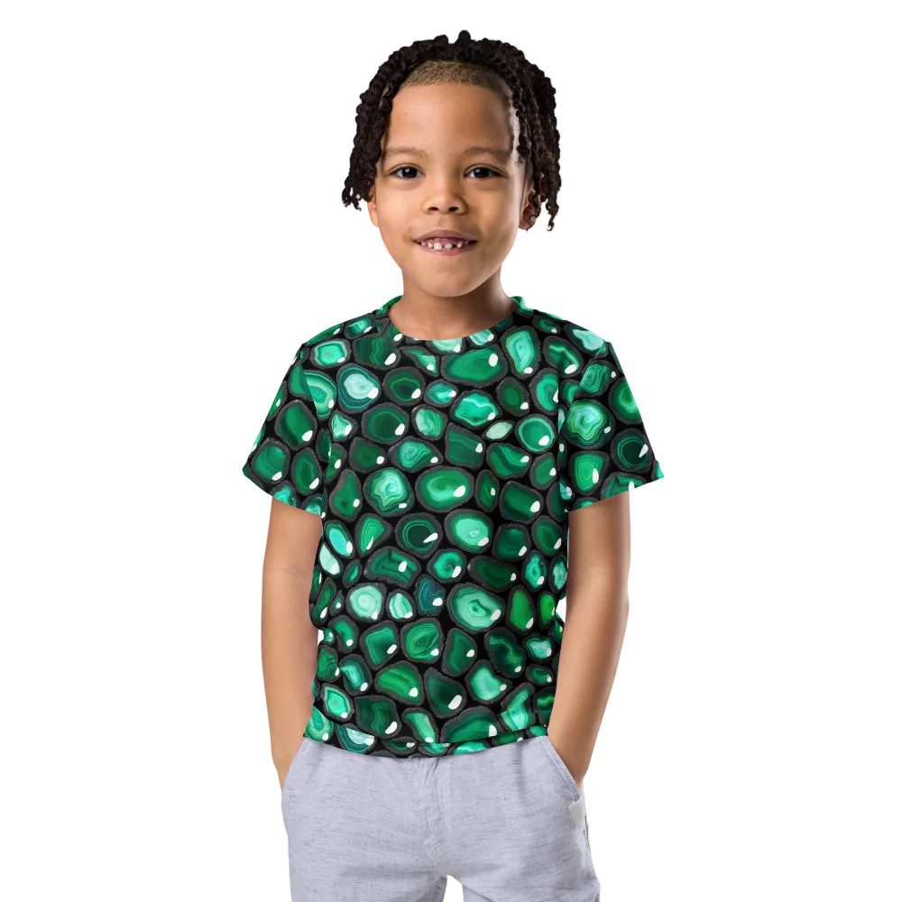 Verdant Veins on Kids Crew Neck T-Shirt — Front