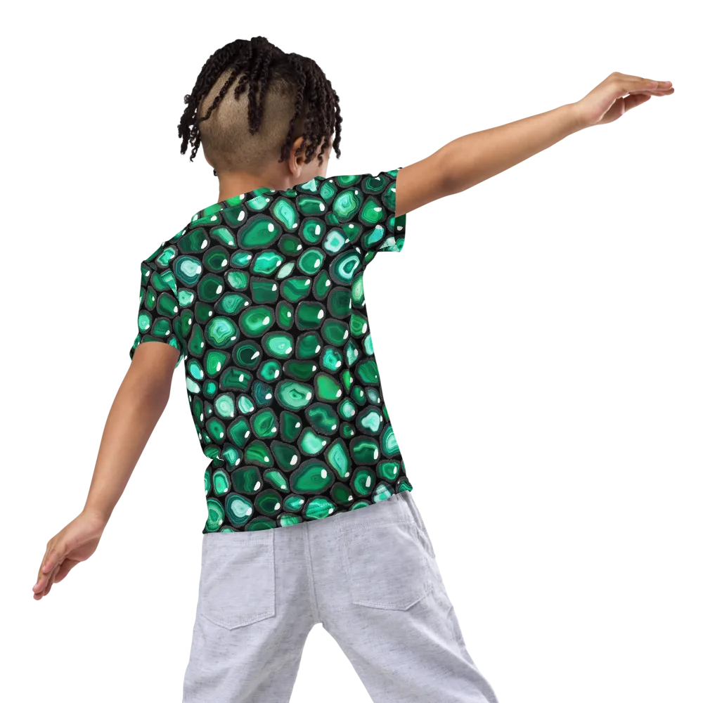 Verdant Veins on Kids Crew Neck T-Shirt — Back