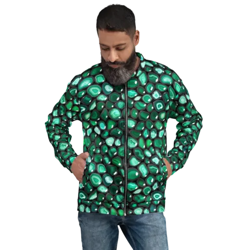 Verdant Veins on a Bomber Jacket