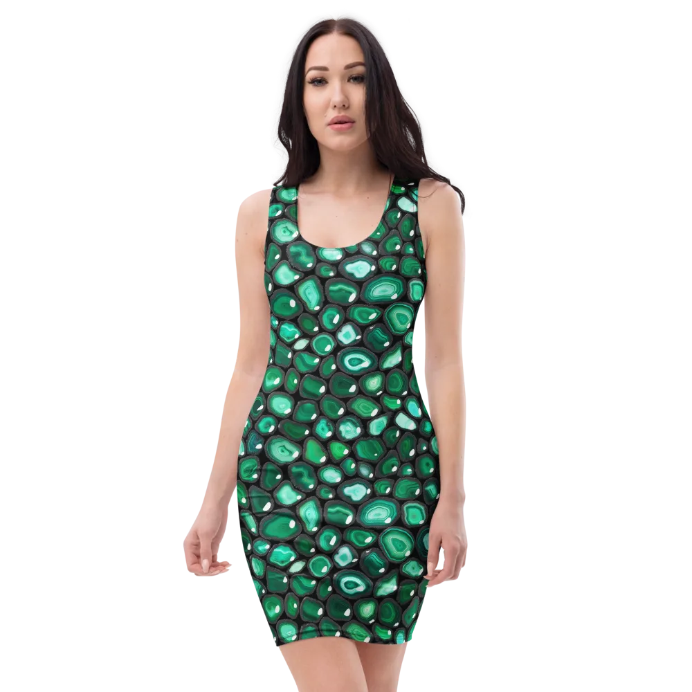 Verdant Veins on Bodycon Dress — Front