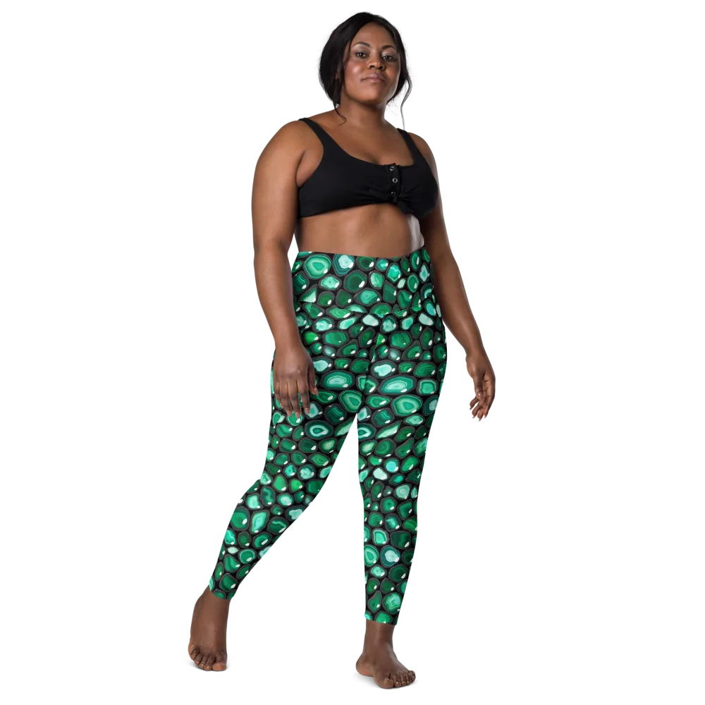 Verdant Veins on Leggings with Pockets — Front
