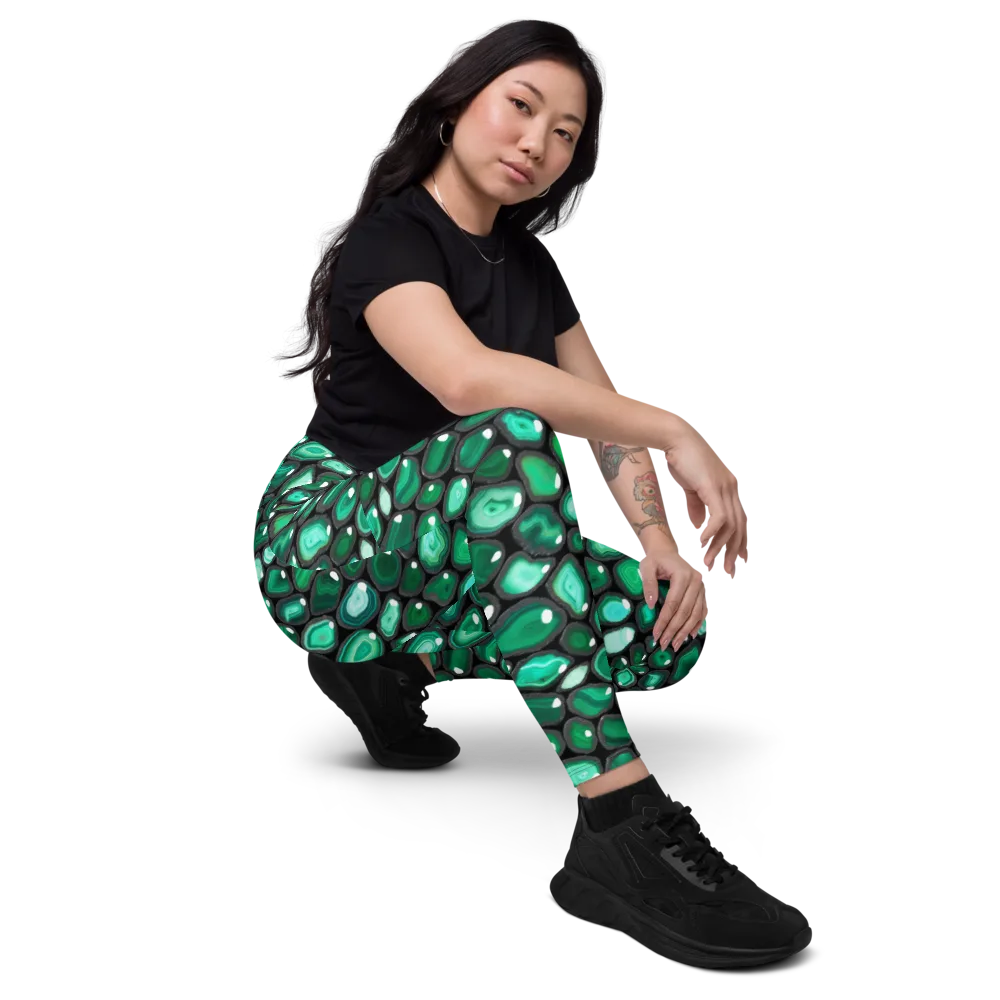 Verdant Veins on Leggings with Pockets — Right Front