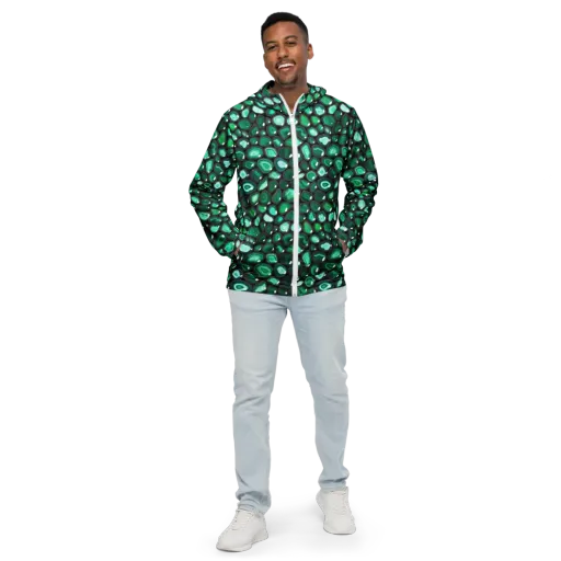 Verdant Veins on a Men's Windbreaker