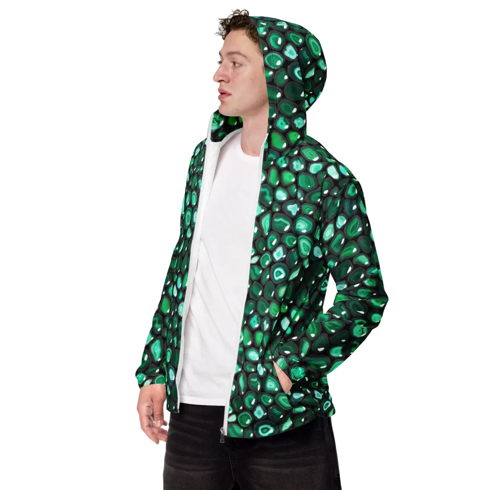 Verdant Veins on Men's Windbreaker — Left Front