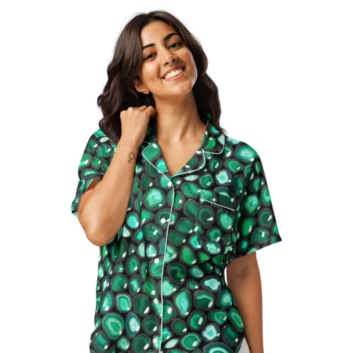 Verdant Veins on a Women's Short Sleeve Pajama Top