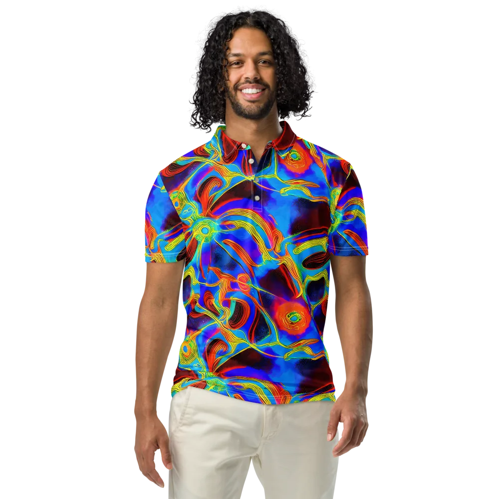 Sunburst Current on Men's Slim Fit Polo Shirt — Front