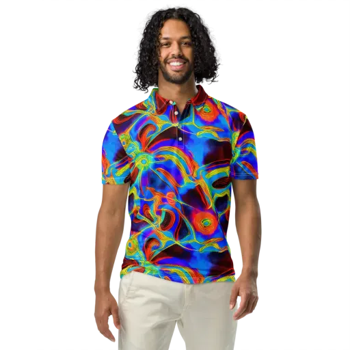 Sunburst Current on a Men's Slim Fit Polo Shirt