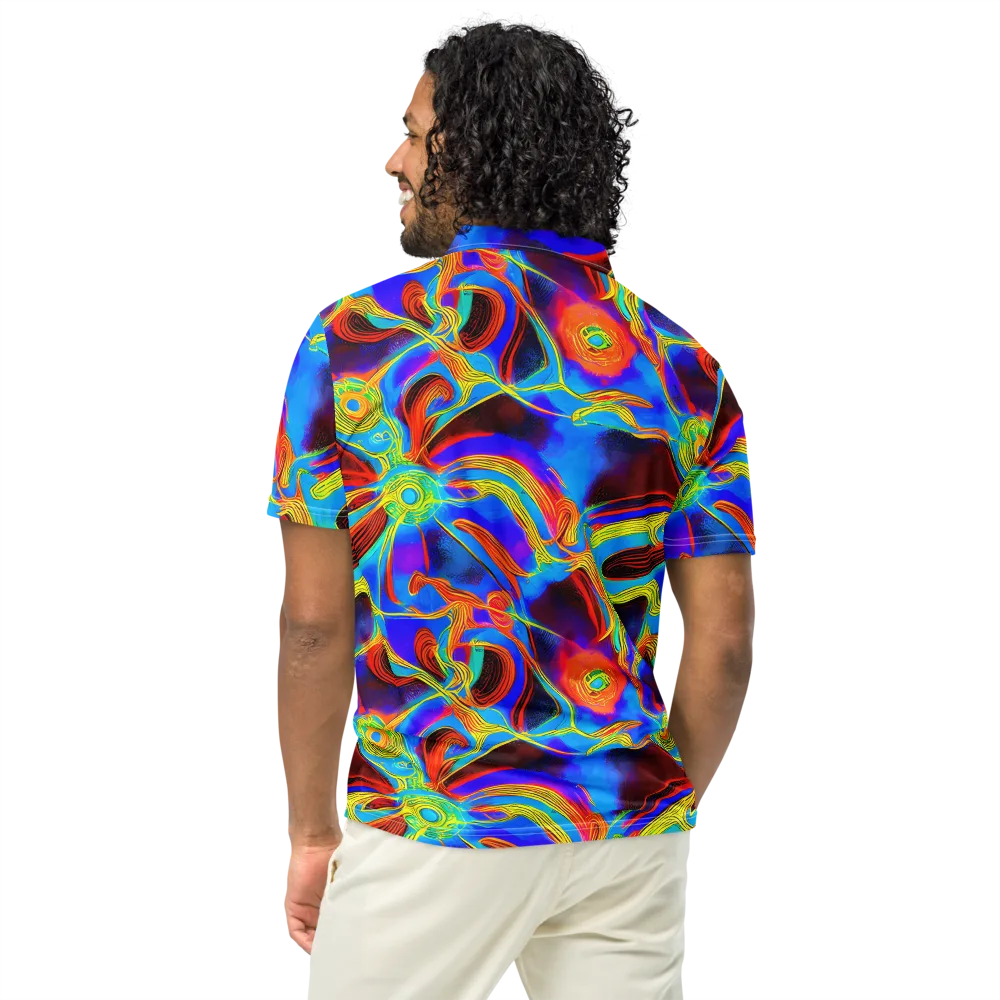 Sunburst Current on Men's Slim Fit Polo Shirt — Back