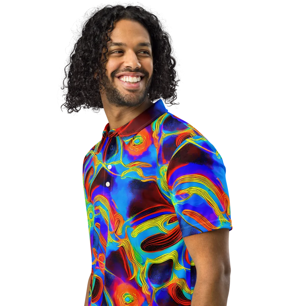 Sunburst Current on Men's Slim Fit Polo Shirt — Left Front