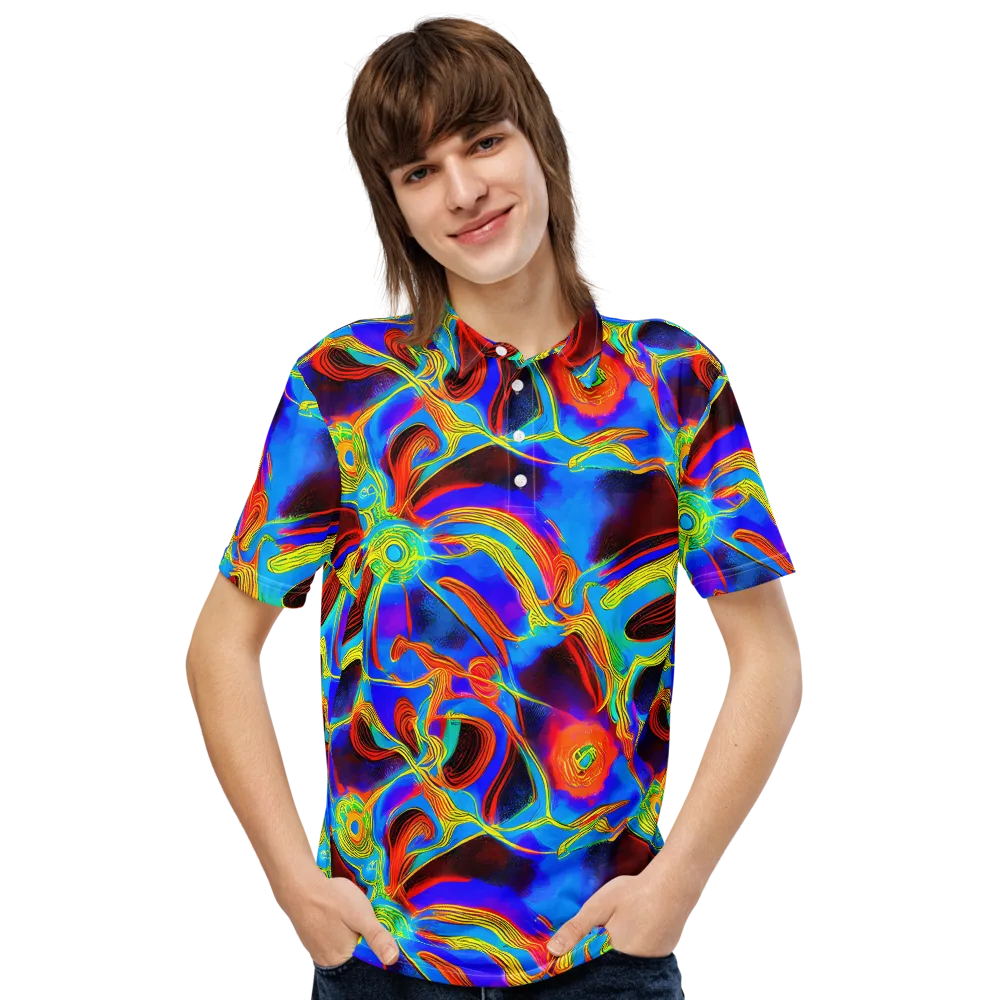 Sunburst Current on Men's Slim Fit Polo Shirt — Front