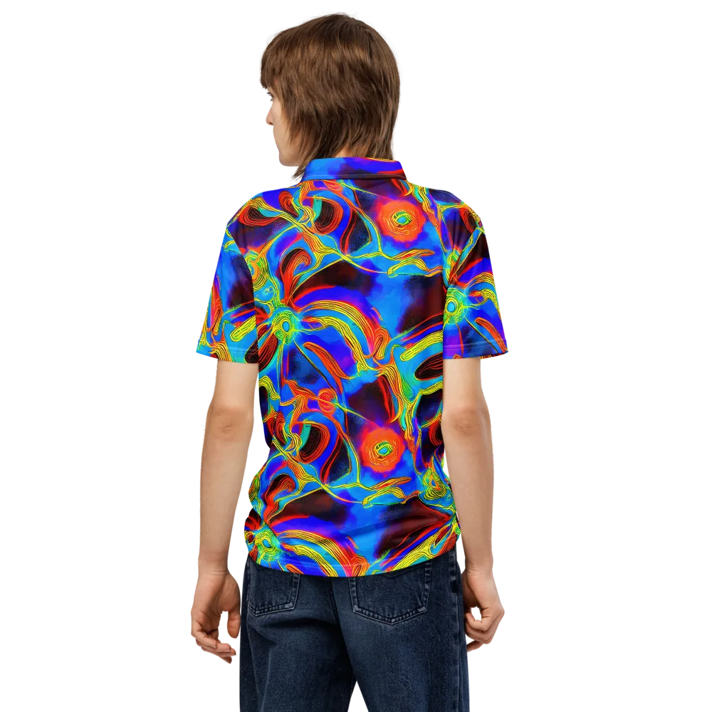 Sunburst Current on Men's Slim Fit Polo Shirt — Back