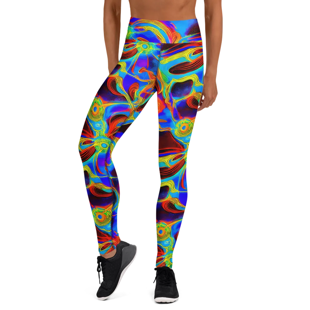 Sunburst Current on Yoga Leggings — Front