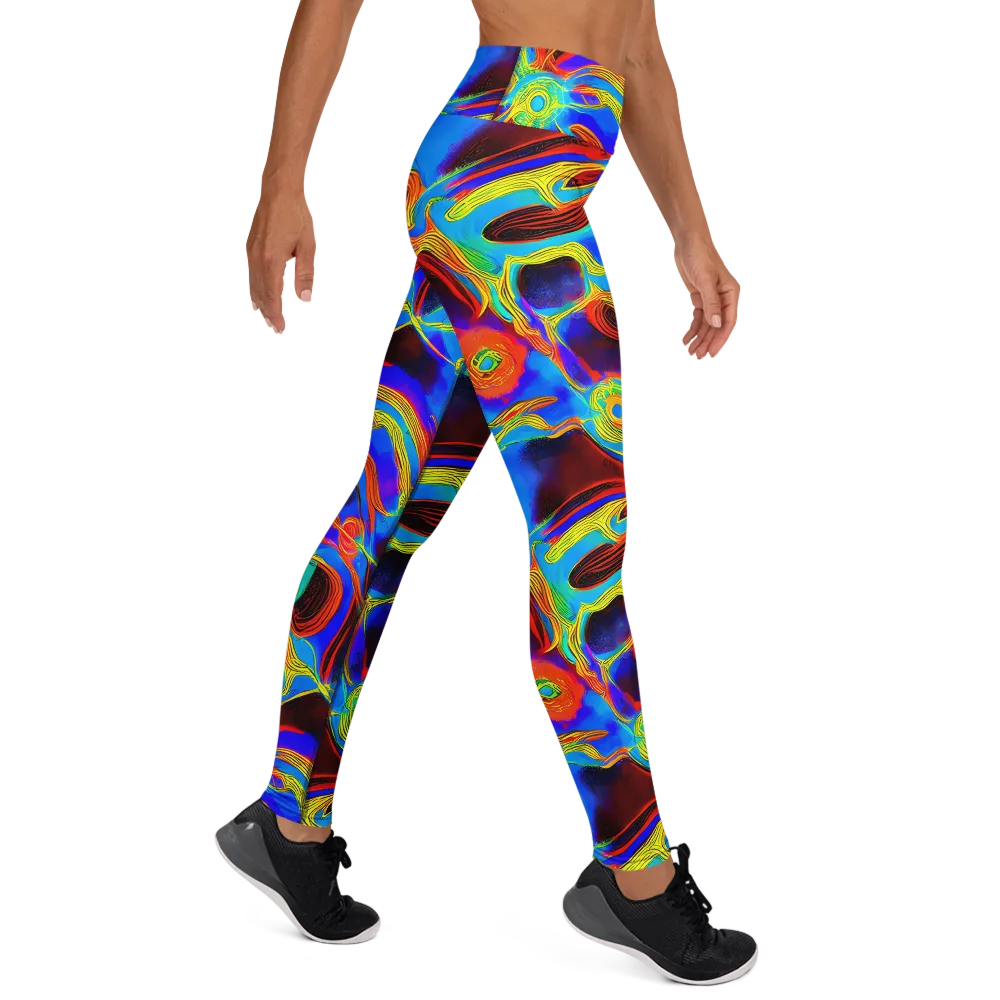 Sunburst Current on Yoga Leggings — Right