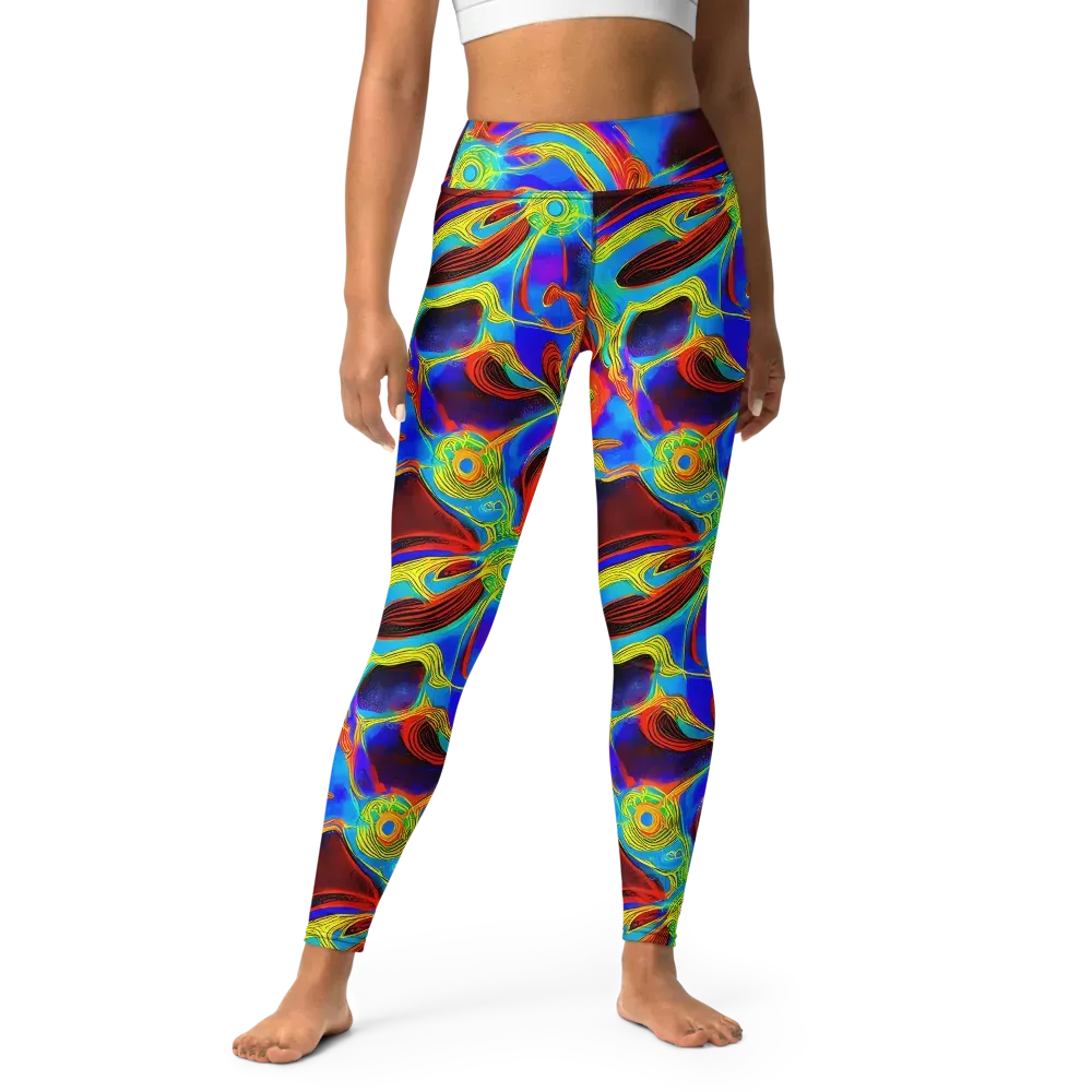 Sunburst Current on Yoga Leggings — Front
