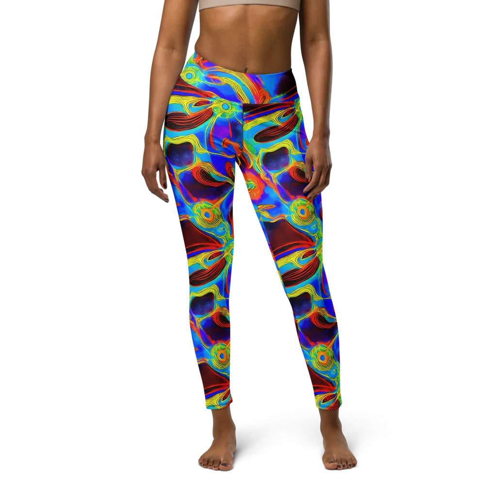 Sunburst Current on Yoga Leggings — Front