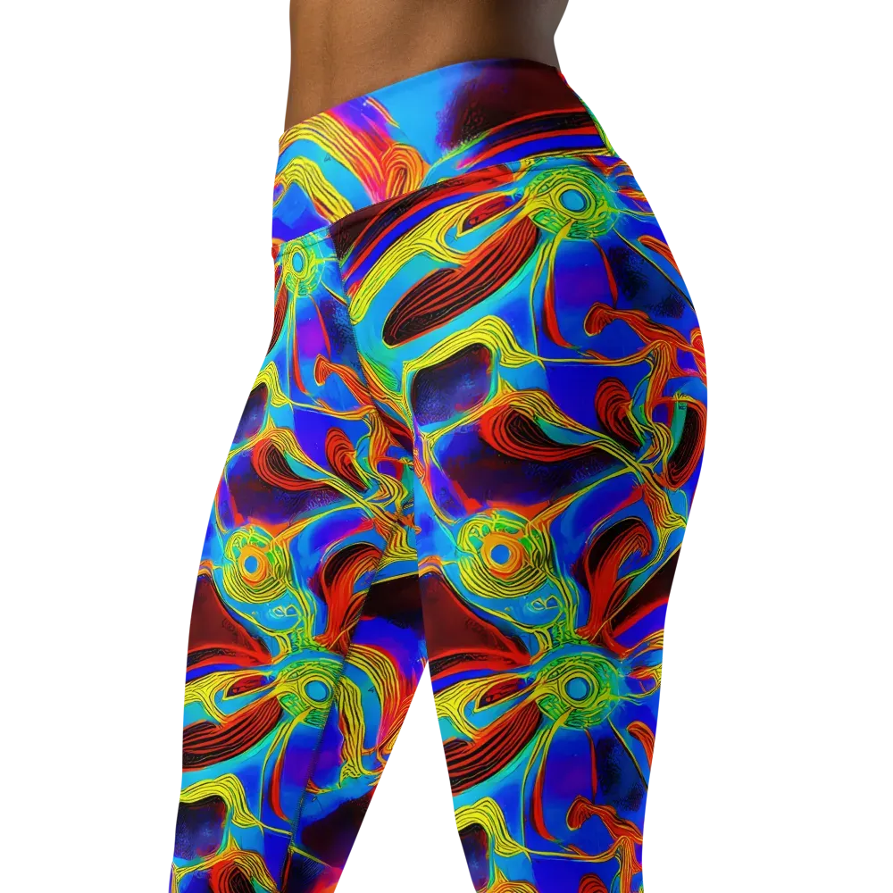 Sunburst Current on Yoga Leggings — Left Front
