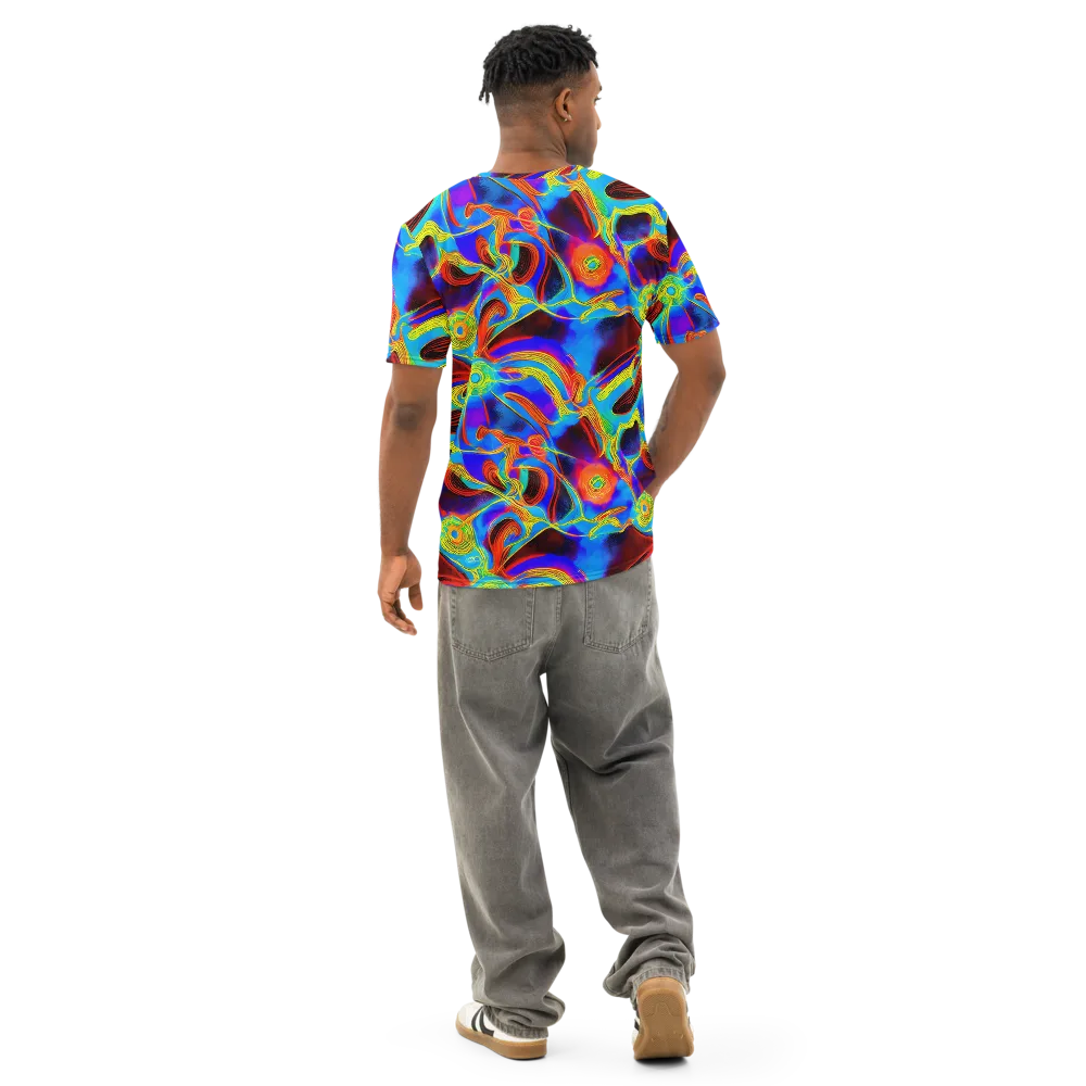 Sunburst Current on Men's Cotton Crew Neck T-Shirt — Back