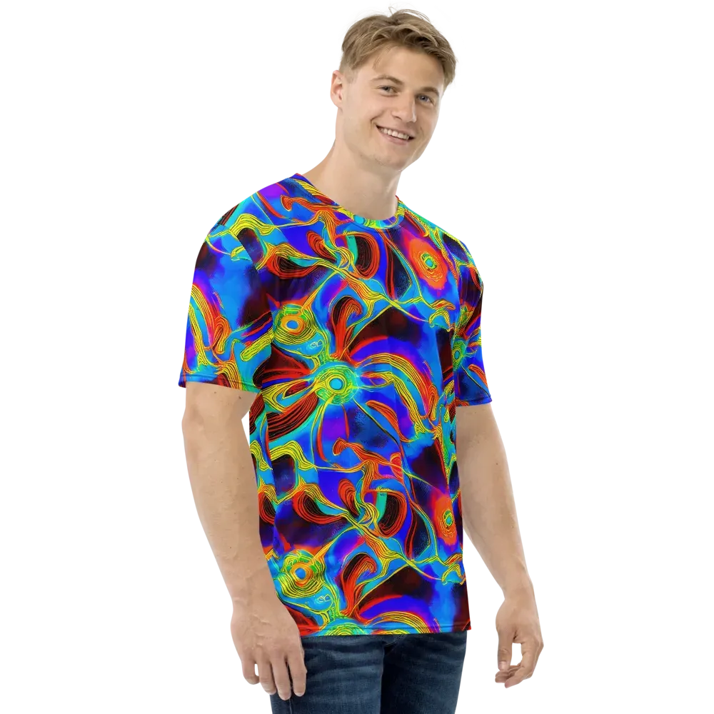 Sunburst Current on Men's Crew Neck T-Shirt — Right