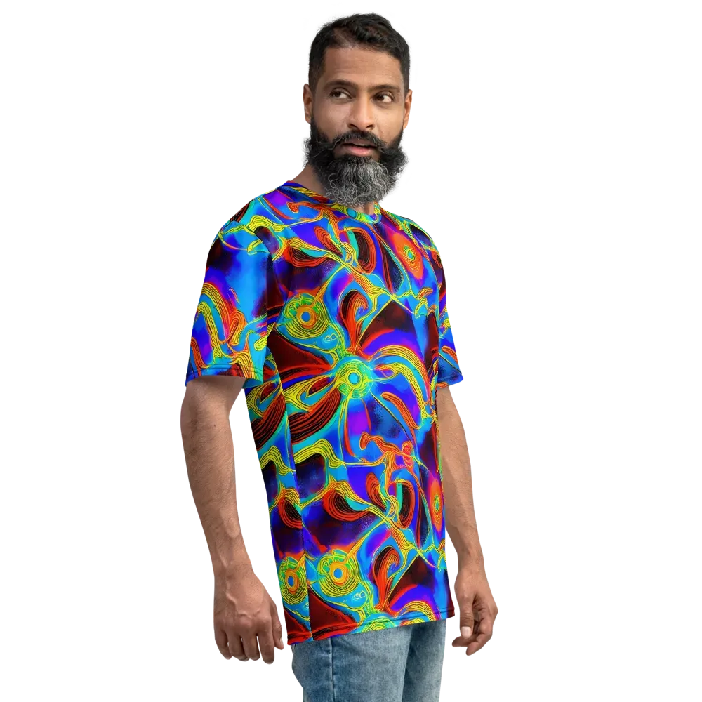 Sunburst Current on Men's Crew Neck T-Shirt — Right