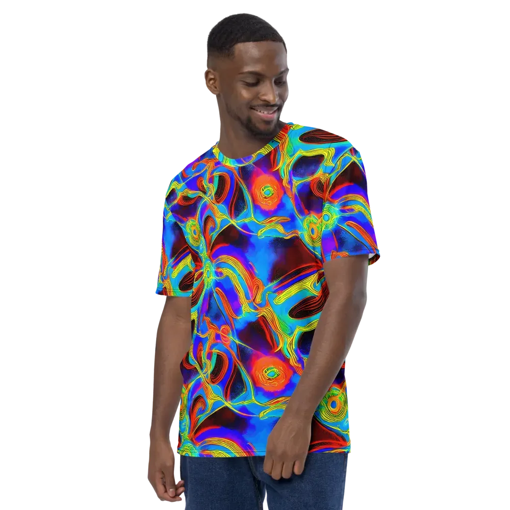 Sunburst Current on Men's Crew Neck T-Shirt — Left