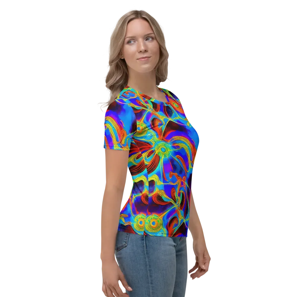 Sunburst Current on Women's Crew Neck T-Shirt — Right