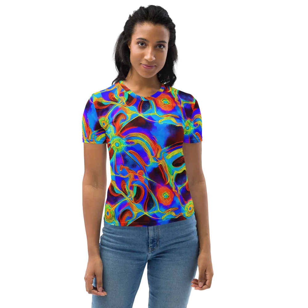 Sunburst Current on Women's Crew Neck T-Shirt — Front