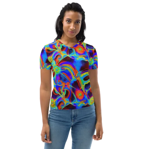 Sunburst Current on a Women's Crew Neck T-Shirt