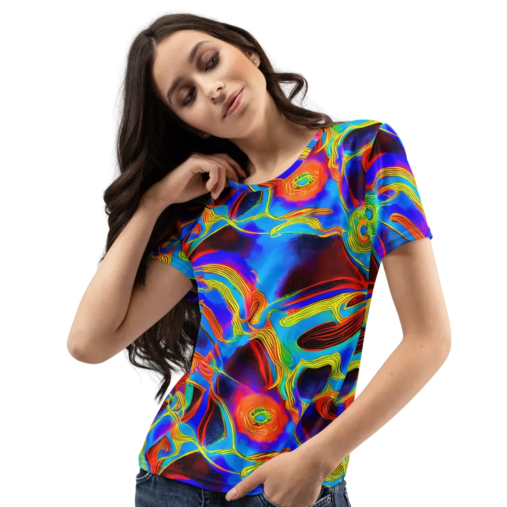 Sunburst Current on Women's Crew Neck T-Shirt — Left Front