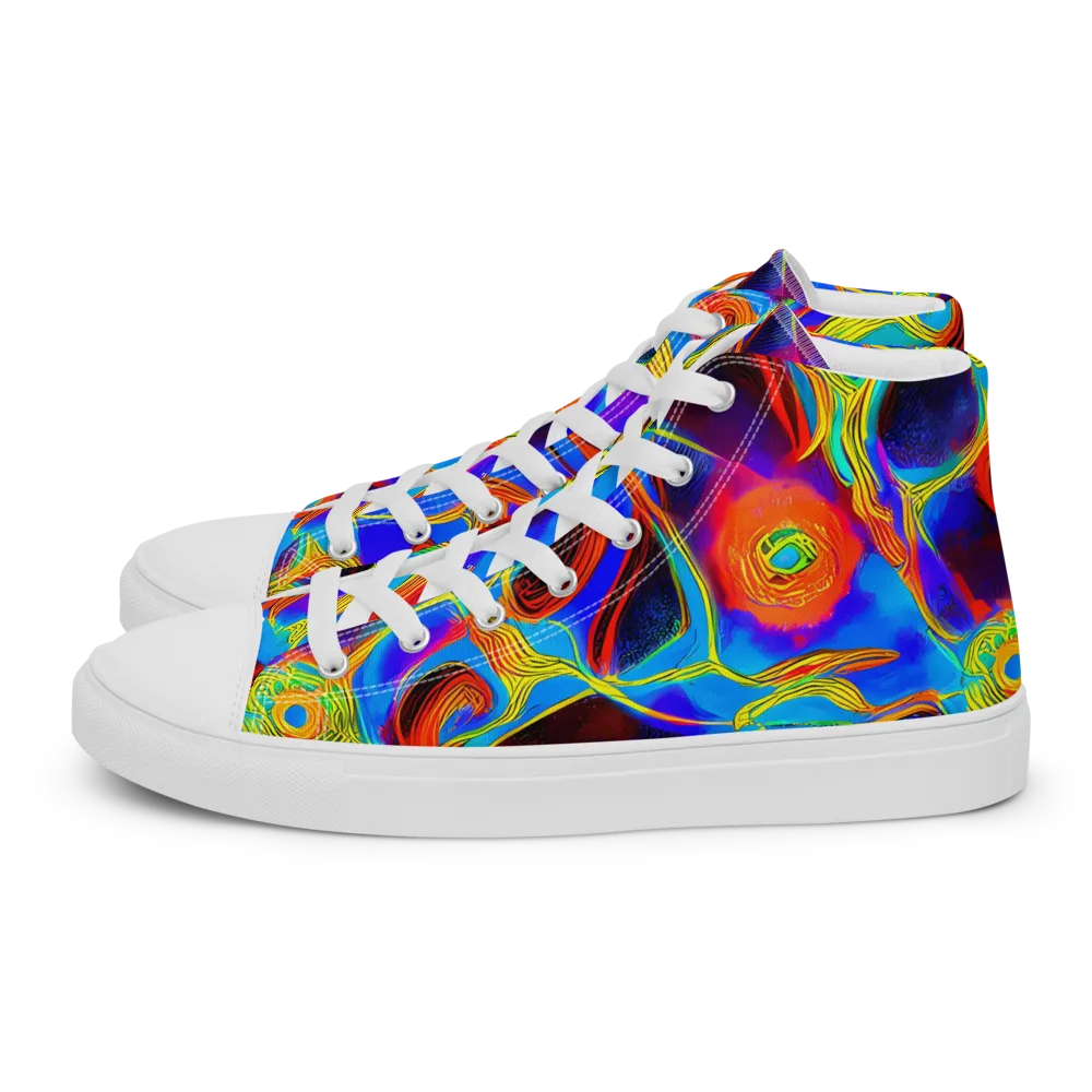 Sunburst Current on Women's High Top Canvas Shoes — Left