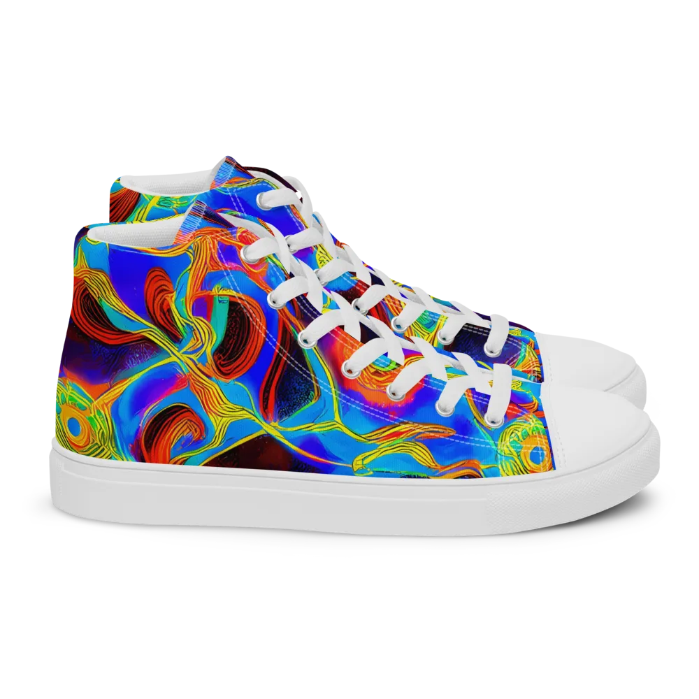 Sunburst Current on Women's High Top Canvas Shoes — Right