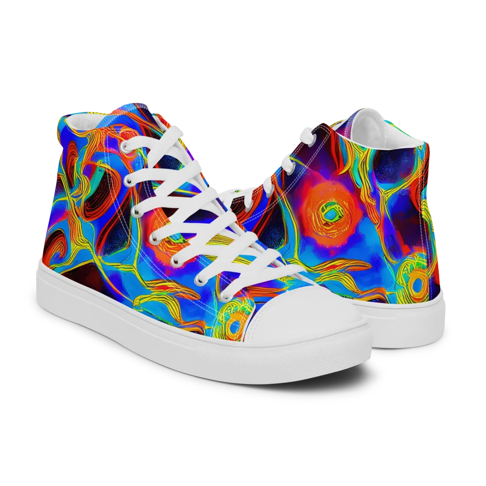 Sunburst Current on Women's High Top Canvas Shoes — Right
