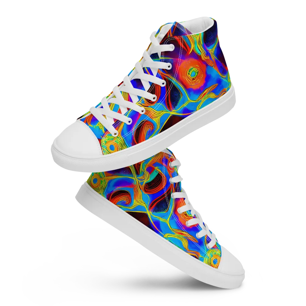 Sunburst Current on Women's High Top Canvas Shoes — Front
