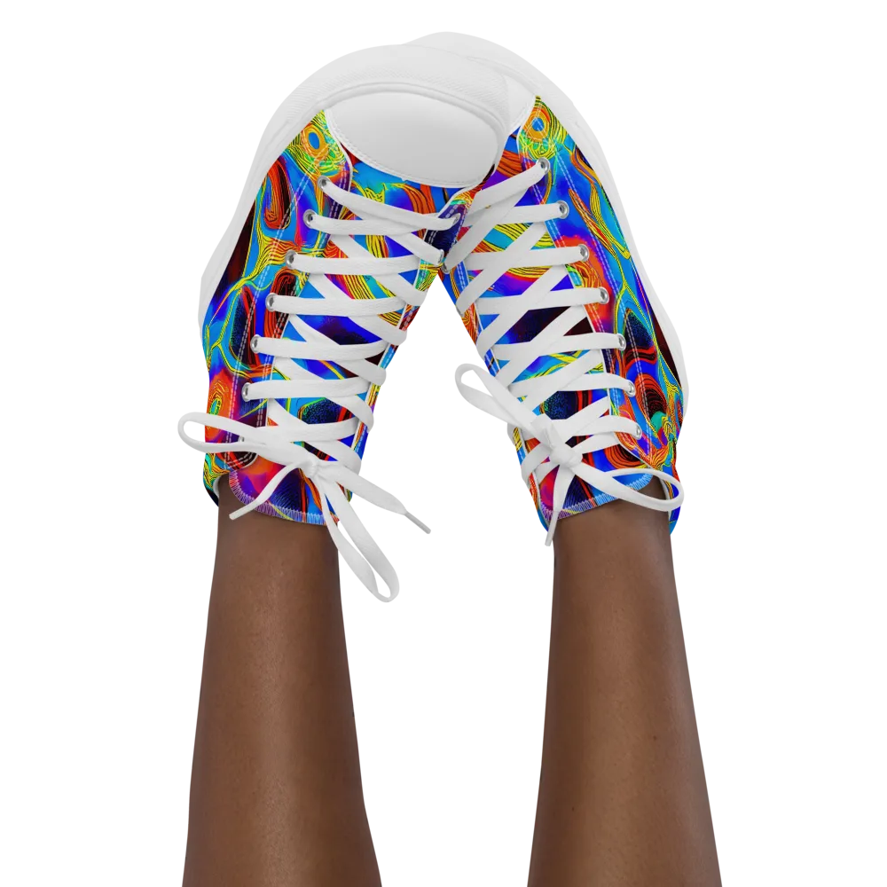 Sunburst Current on Women's High Top Canvas Shoes — Front