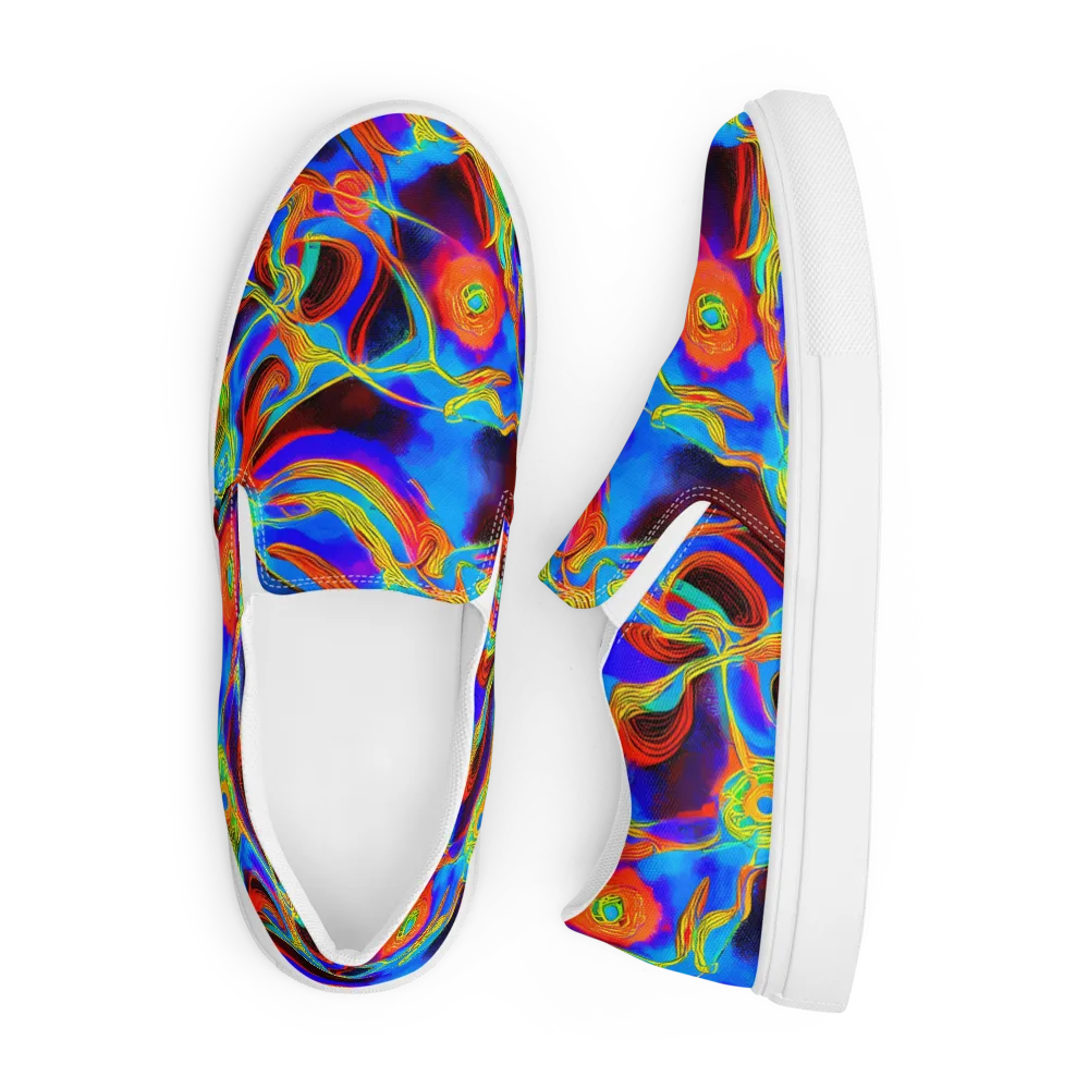 Sunburst Current on Men's Slip-On Canvas Shoes — Front