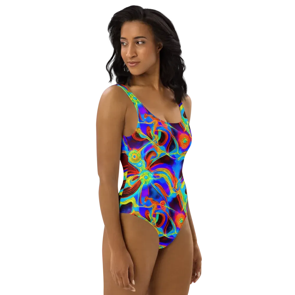 Sunburst Current on One-Piece Swimsuit — Right