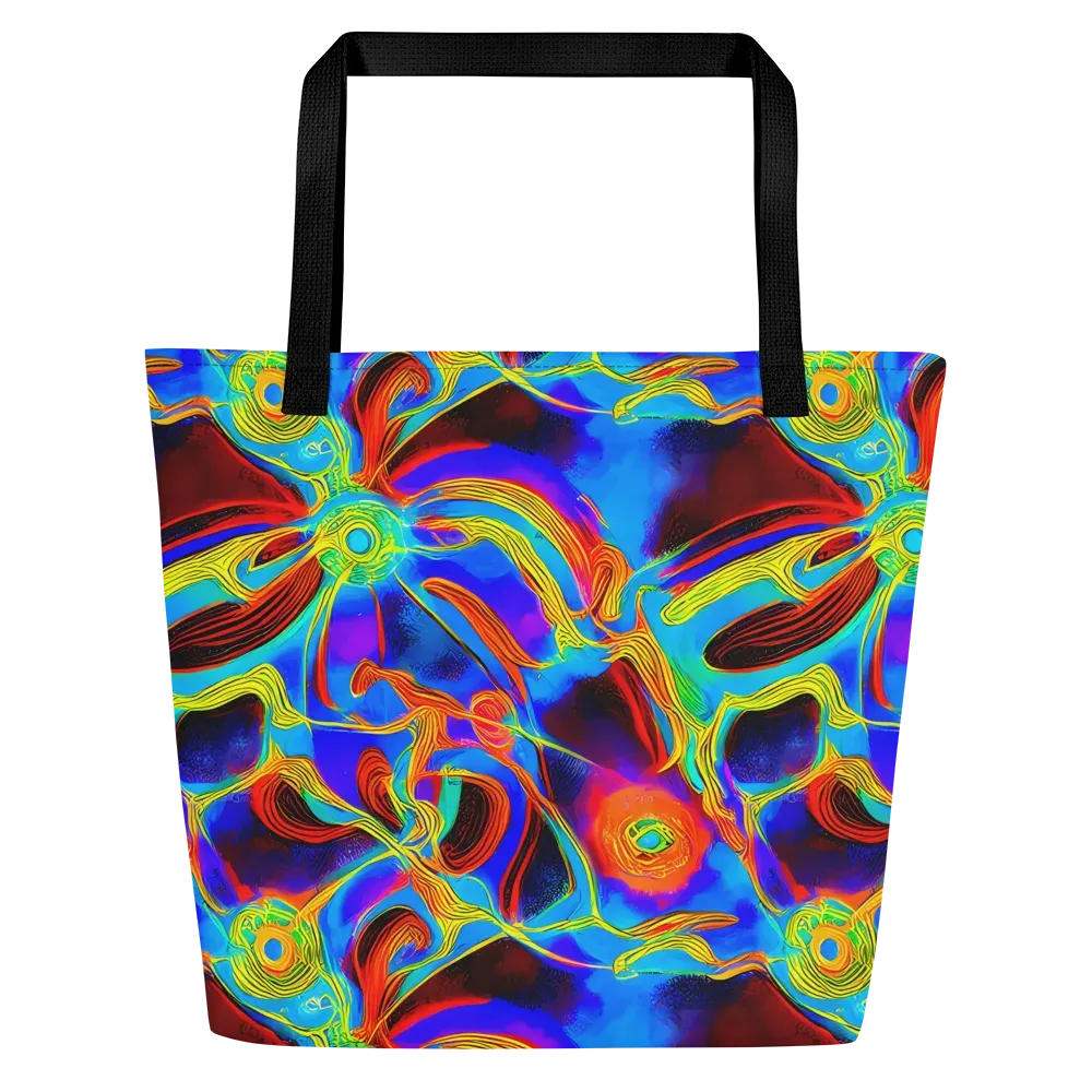 Sunburst Current on Large Tote Bag W/ Pocket — Front