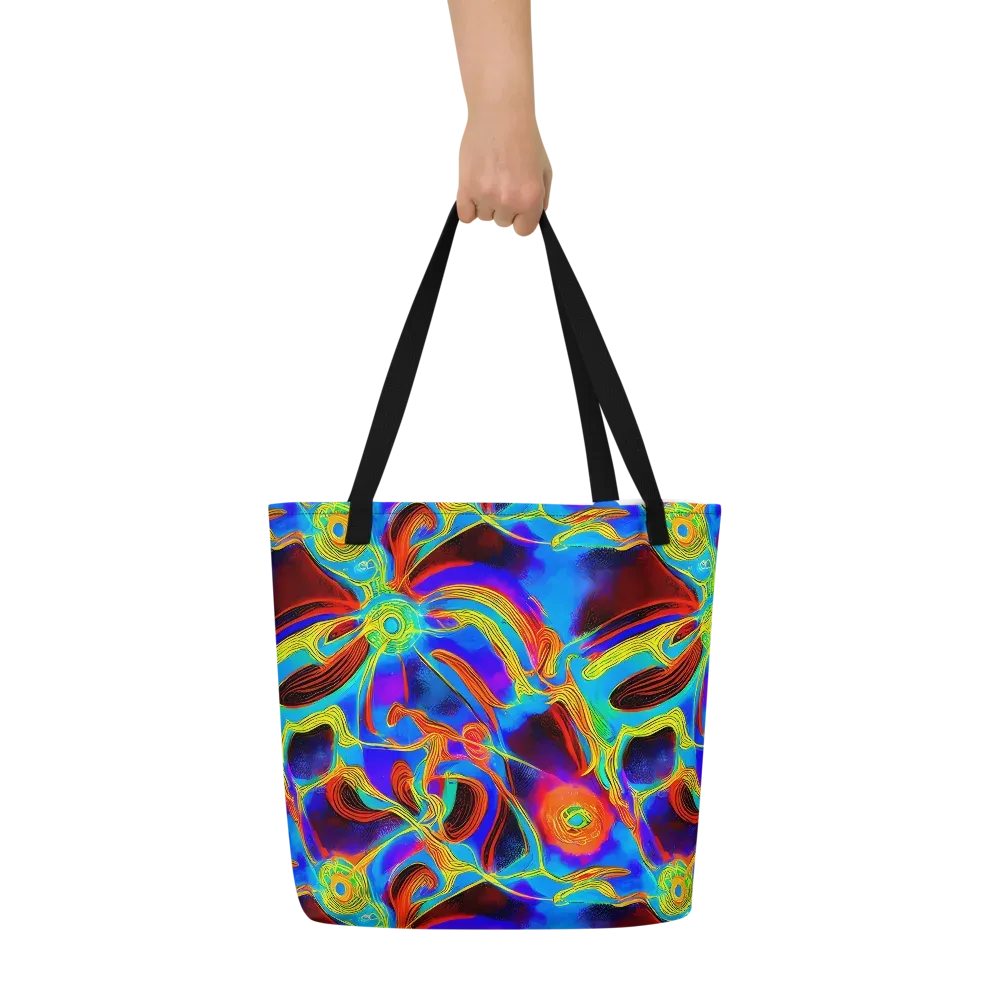 Sunburst Current on Large Tote Bag W/ Pocket — Front