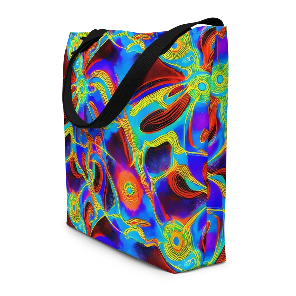 Sunburst Current on Large Tote Bag W/ Pocket — Front