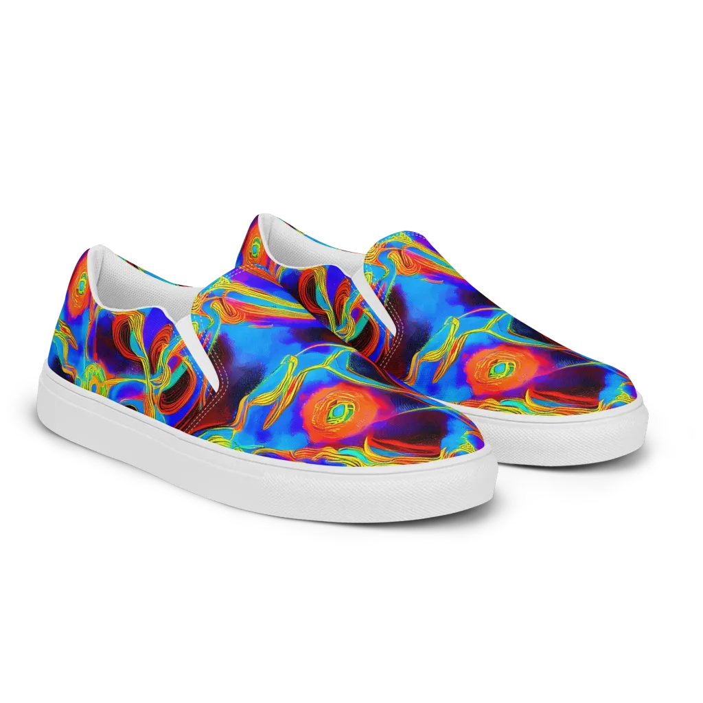 Sunburst Current on Women's Slip-On Canvas Shoes — Right Front