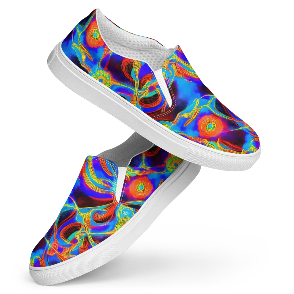 Sunburst Current on Women's Slip-On Canvas Shoes — Front