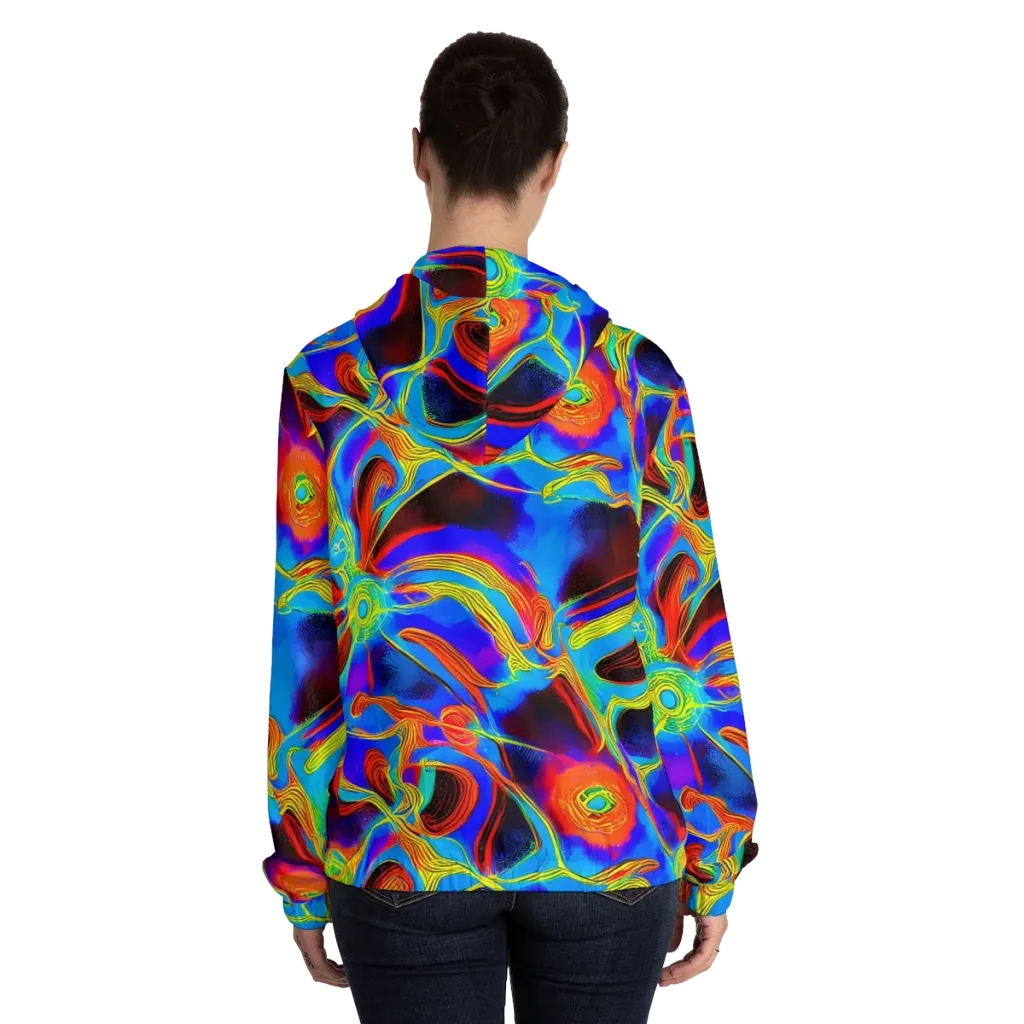 Sunburst Current on Women's Full-Zip Hoodie — Back On Person