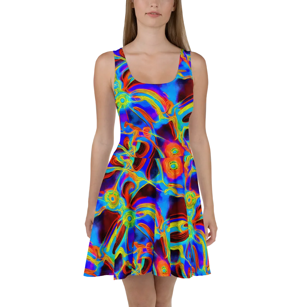 Sunburst Current on Skater Dress — Front