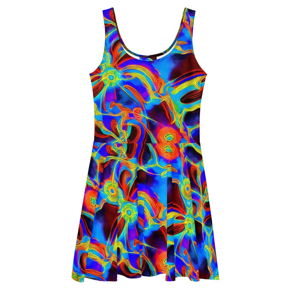 Sunburst Current on Skater Dress — Front