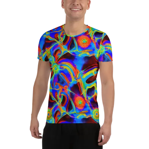 Sunburst Current on a Men's Athletic T-Shirt