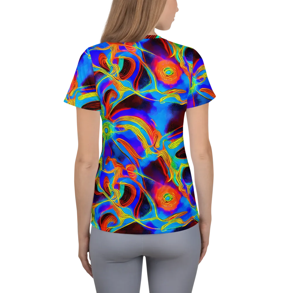 Sunburst Current on Women's Athletic T-Shirt — Back