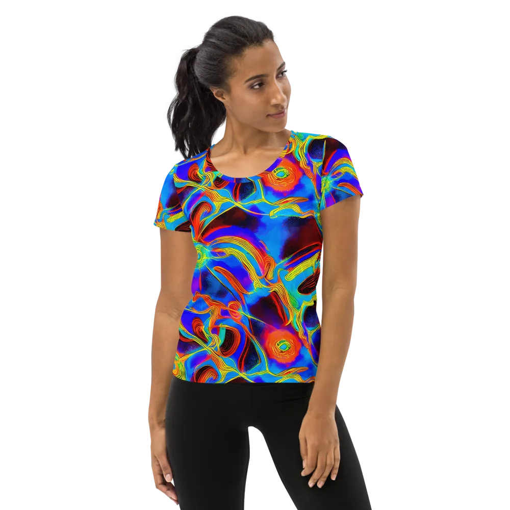 Sunburst Current on Women's Athletic T-Shirt — Front