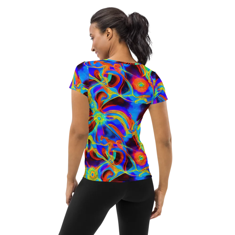 Sunburst Current on Women's Athletic T-Shirt — Back
