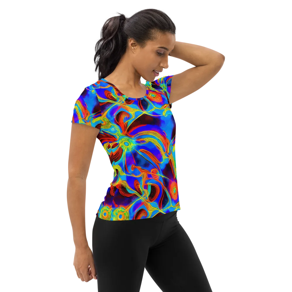 Sunburst Current on Women's Athletic T-Shirt — Right